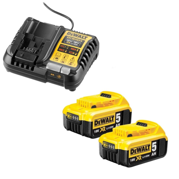 DeWalt DCB184X2/DCB1104 2x 5.0Ah 18V XR Li-Ion Batteries & Charger Starter Kit